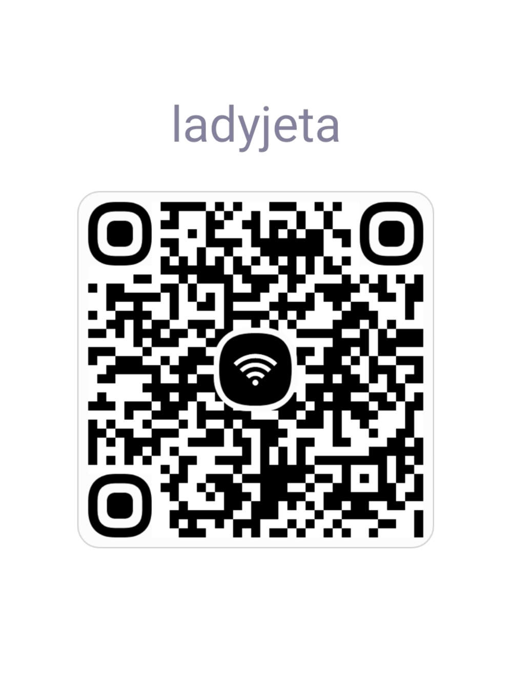 Custom QR Code Sticker with Wi‑Fi Icon - Black & White @Ladyjeta